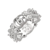 Gucci Flora #8 Ring with Diamonds, 18K White Gold (750) — Like New