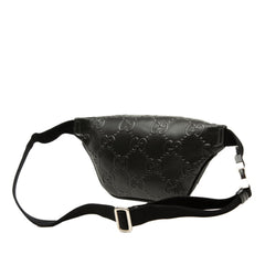 Gucci GG Embossed Waist Bag, Body Crossbody 658582, Black Leather, Women's, GUCCI — Like New