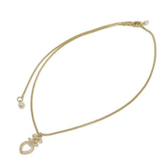 Chanel necklace, Coco Mark, heart, crystal, costume pearl, rhinestone, metal, F23B, CC mark, clear, ABB651, women's — Like New
