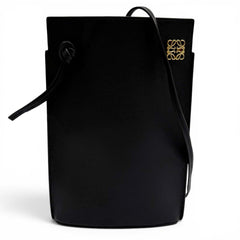 LOEWE C630R12X01 Classic Calfskin Dice Pocket Anagram Shoulder Bag, Black, Made in Spain, Women's, with Dust Bag — Like New
