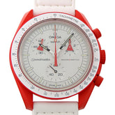 SWATCH x OMEGA Moon Mission to Mars Women's and Men's Watch SO33R100 — Very Good