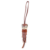 Hermes Chouette Owl Accessory Bag Charm, Agneau Milo Swift Epsom Leather, Pain d'Épice, Mauve Père, Sienne, Nata, W Stamp — New - Store Return