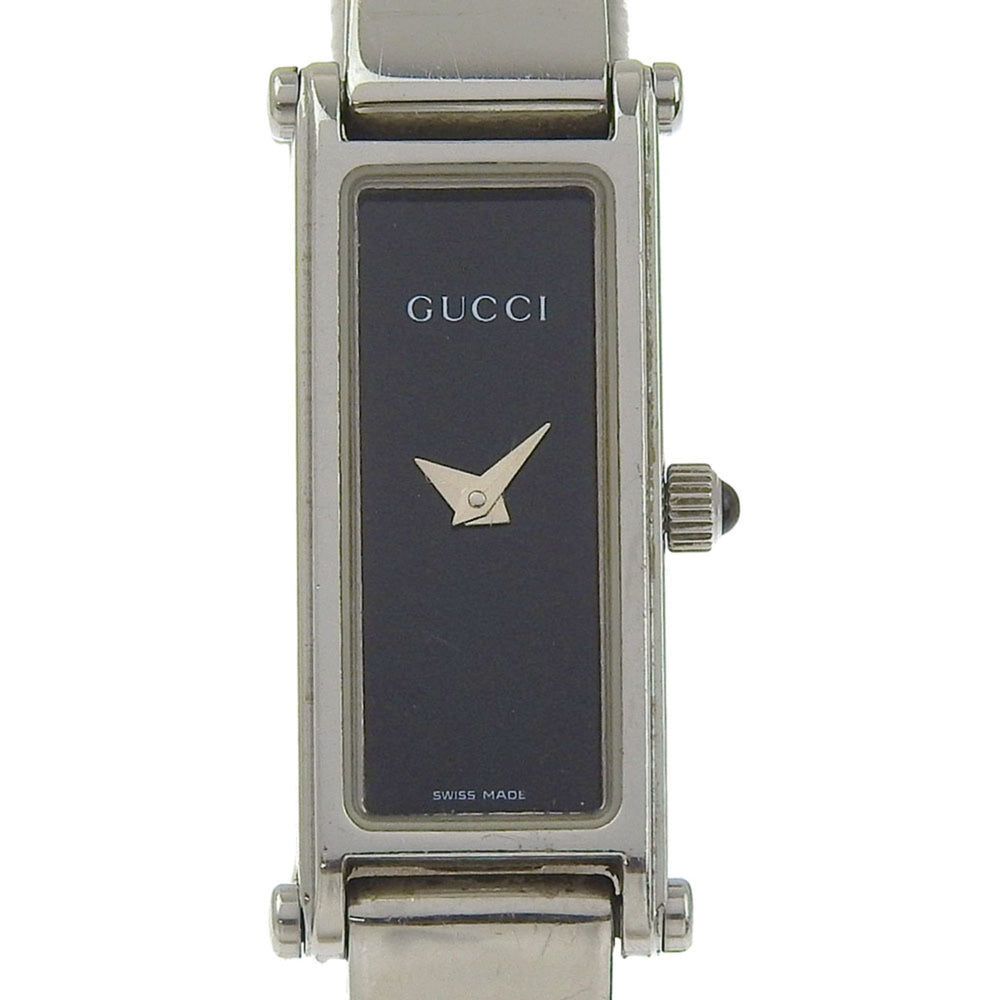 Gucci 1500L Stainless Steel Quartz Analog Watch with Black Dial for Women — Good