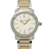 BVLGARI BBL37S Men's Watch PG Pink Gold Date White Automatic Self-winding — Very Good