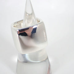 CHANEL 925 Square Wide Ring, Size 15 — Like New