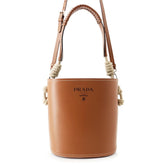 Prada Tambour Bucket Shoulder Bag, Calf Leather, 1BE050, PRADA 2-way, Handbag — Like New