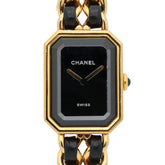 CHANEL Premiere Original Edition Watch, GP (Gold Plated), Leather, Women's, Black, H6951 — Very Good