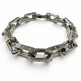 LOUIS VUITTON (Louis Vuitton) 2022 Model M00308 Bracelet Chain Monogram Metal Approx. 22cm Silver L Made in Italy Men's — Like New