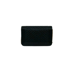 CHANEL Boy Chanel Coco Mark Caviar Skin Chain Shoulder Bag Black 81629 — Like New