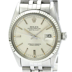 ROLEX Datejust 18K White Gold Steel Automatic Mens Watch 16014 Polished — Very Good