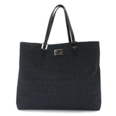 Fendi Zucchino Tote Handbag, Canvas and Leather, Black, 8BH133, Gunmetal Hardware — Like New