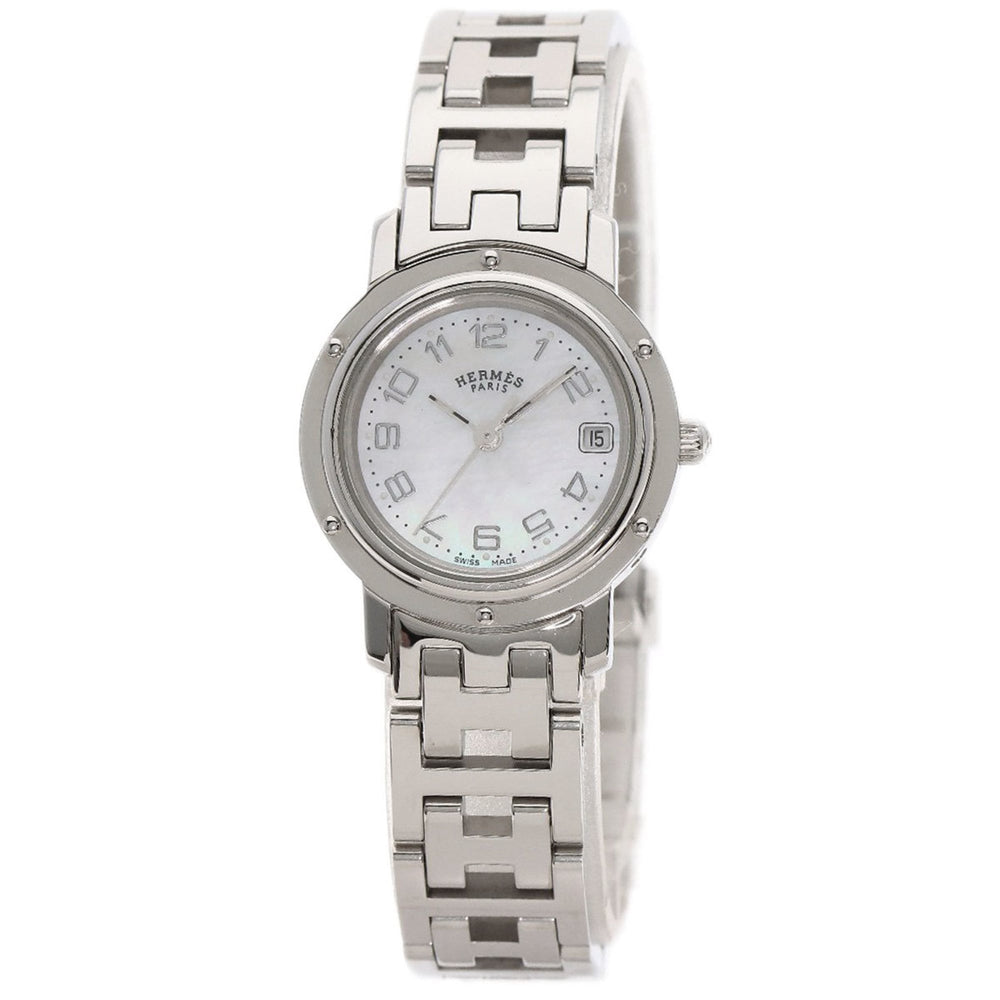 Hermes CL4.210 Clipper Nacle Watch Stainless Steel SS Ladies HERMES — Very Good