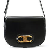 Celine shoulder bag, Maillon Triomphe, calf leather, 193123, black, handbag — Like New