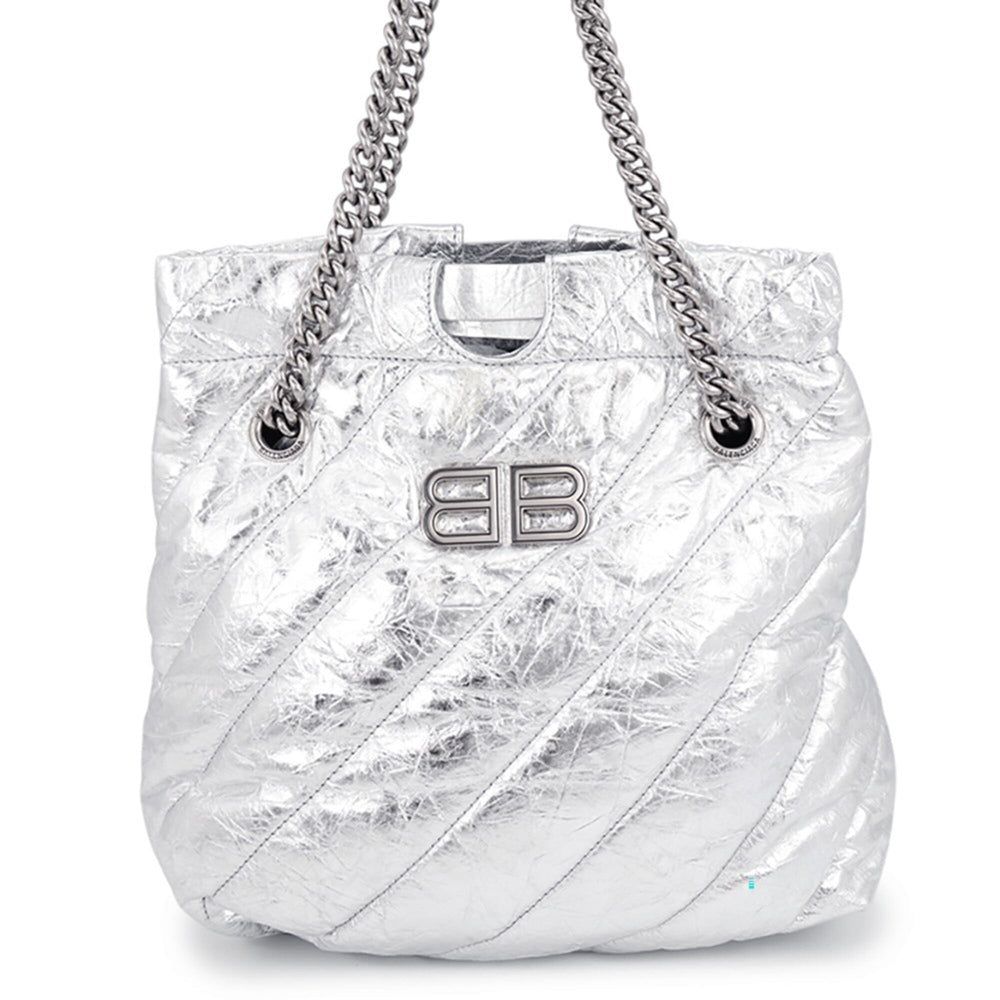 Balenciaga Shoulder Bag Crushed Chain Tote Small Leather 742942 BALENCIAGA 2-way Handbag — Like New