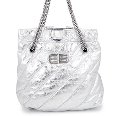 Balenciaga Shoulder Bag Crushed Chain Tote Small Leather 742942 BALENCIAGA 2-way Handbag — Like New