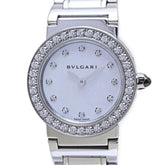 BVLGARI Women's Stainless Steel Watch with 12 Diamond Bezel (BBL26WSDS BBL26S 102374) 40086 — Very Good