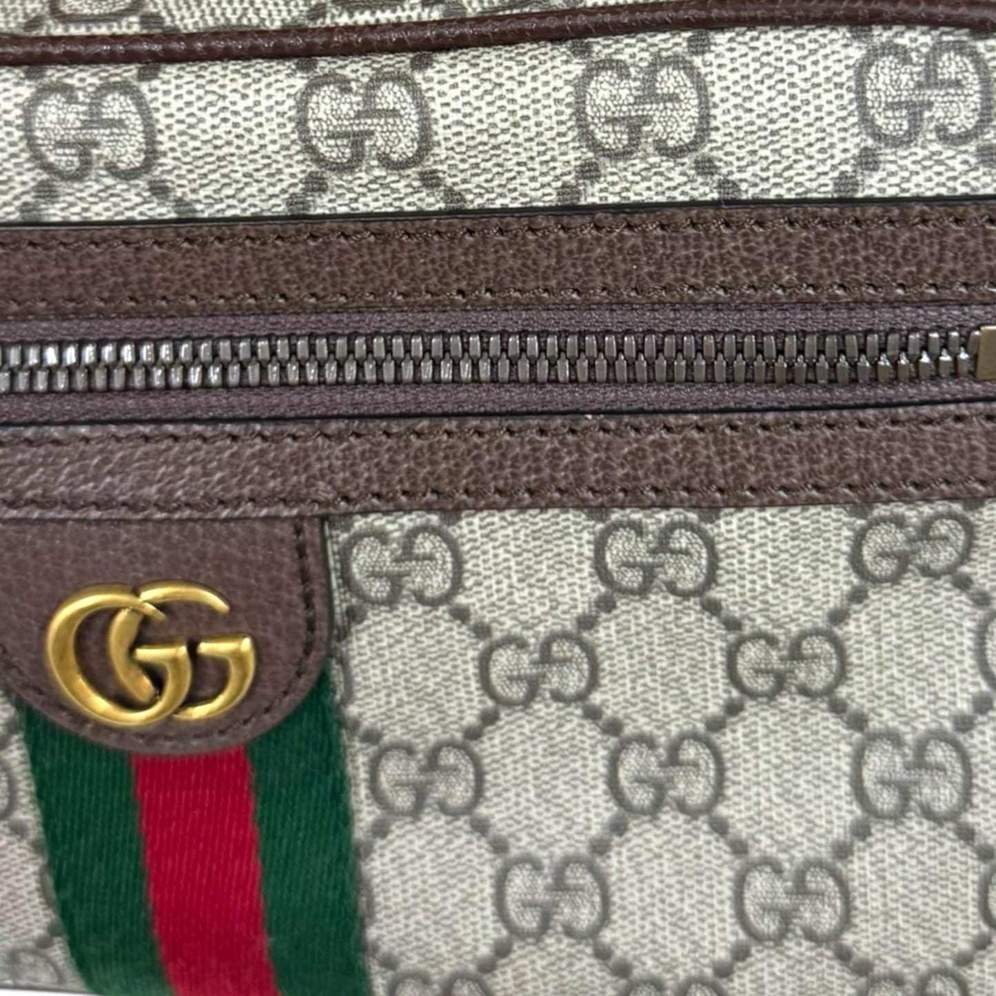 Gucci GG belt bag, Ophidia body Supreme canvas 574796, beige, unisex.
