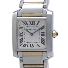 CARTIER Tank Française MM W51006Q4 Watch, Boys' Size, 18K Yellow Gold x Stainless Steel, 40390 — Very Good
