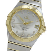 Omega Constellation 123.20.38.21.52.002 Men's Watch, Brand Name, 11P Diamonds, Co-Axial Movement, Date, Automatic Winding, Stainless Steel (SS) and Gold (YG) Combination — Good