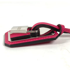 HERMES O'Kelly GM Accessories Long Necklace Swift Leather Women's Rose Mexico Pink — Like New