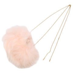 FENDI 7AS051 AL9E First Nano Fox Fur Chain Shoulder Pouch Bag Pink Women's — Like New