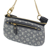 LOUIS VUITTON Mini Pochette Accessoires Monogram Idylle Canvas Navy Pouch Handbag M62998 KM3351 — Like New