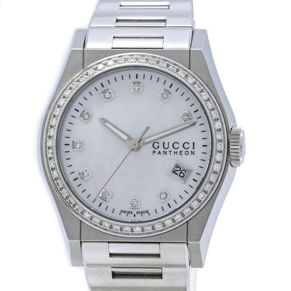 GUCCI Pantheon Bezel Diamond 10P Watch YA115404 115.4 Boys' Stainless Steel 40561 — Good