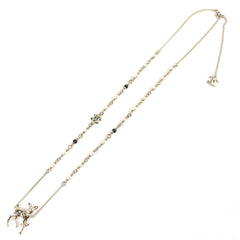 CHANEL Bambi Coco Mark Rhinestone Faux Pearl Necklace, 2026 Model, Gold, Comes with Box and Case, Made in Italy, Women's — Like New