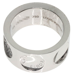 Louis Vuitton Grand Bague Empreinte Diamond Ring #53, 18K White Gold, Women's — Like New
