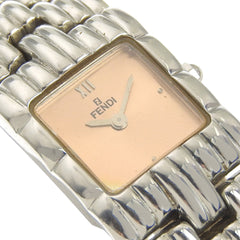 Fendi Olologi Women's Watch, 680L Stainless Steel, Quartz Movement, Analog Display, Pink Gold Dial — Good