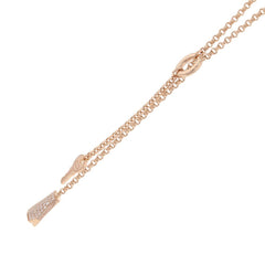 Hermes Kelly Clochette PM Necklace with 104 Diamonds (0.53ct total) in 18K Pink Gold. HERMES pendant, diamond — Like New
