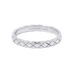 Chanel Coco Crush Collection Mini Ring, 18K White Gold, Size 60, J11793 — Like New