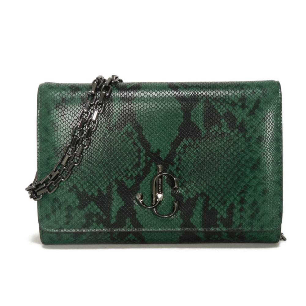 Jimmy Choo JIMMY CHOO Shoulder Bag Varenne Chain New Logo Snake 2WAY Clutch JC Green 202VARENNE Men's Women's — New - Store Return