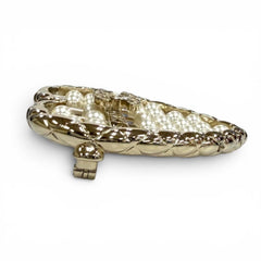 CHANEL B25A ABG046 Coco Mark Matelassé Heart Brooch, Gold and White, Made in Italy, Women's, with Box Dust Bag — Like New