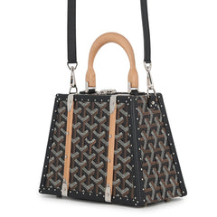 Goyard Saigon Mini Trunk Bag Wood SAIMA3MINTY01CL01P GOYARD Black 2-way Handbag — Like New