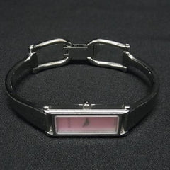 GUCCI Bangle Watch 1500L Silver Pink Mother-of-Pearl Dial Stainless Steel Women's 2-Hand Quartz — Good