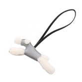 Hermes Buddy Charm, Gris Panthin, Accessory, Sheepskin, Agneau Milo, Women's, Gray, Ivory, Black — New - Store Return