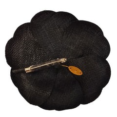 CHANEL Chanel Canvas Camellia Corsage Pin Brooch Black Women's — Like New