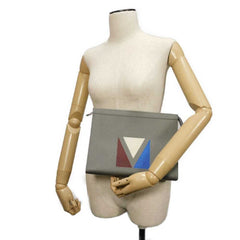 Louis Vuitton LOUIS VUITTON Clutch Bag Pochette Voyage MM America's Cup Grey RFID IC Chip Unused Taiga Glacier M59147 Men's — New - Store Return