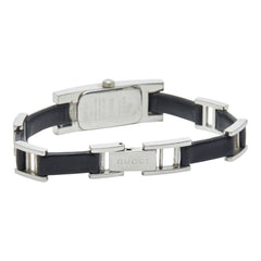 Gucci 3900L Quartz Watch, Black Dial, Stainless Steel, Leather, Women's — Good
