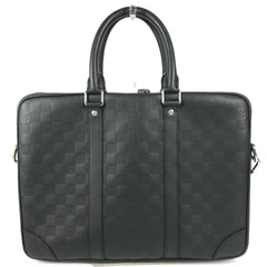 LOUIS VUITTON N40444 Damier Infini Porte Documents Voyage PDV Bag 2-Way Shoulder Handbag Business Leather Men's Women's Onyx Black — Like New