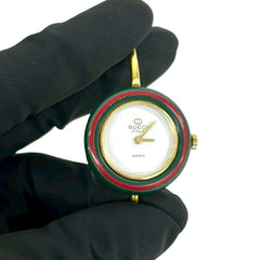 GUCCI Vintage Changeable Bezel Sherry Line GP Quartz Wristwatch Gold 32094 — Good