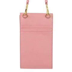 PRADA Saffiano Leather Chain Shoulder Bag/Pochette 1BP050 Pink Women's — Like New