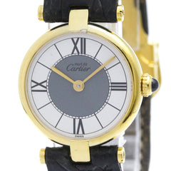 CARTIER Must Vendome Vermeil Gold Plated Quartz Ladies Watch 590004 — Good