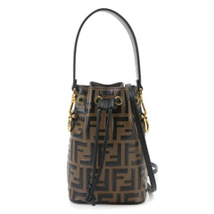 Fendi Zucca Mon Tresor 2-way Hand/Shoulder Handbag, Leather, Brown/Black, 8BS010, Gold Hardware — Like New