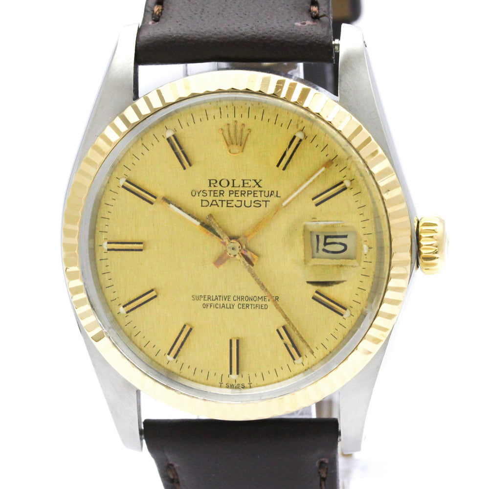 ROLEX Datejust 16013 18K Gold Steel Automatic Mens Watch Polished — Very Good