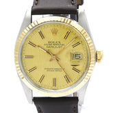 ROLEX Datejust 16013 18K Gold Steel Automatic Mens Watch Polished — Very Good