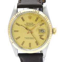 ROLEX Datejust 16013 18K Gold Steel Automatic Mens Watch Polished — Very Good