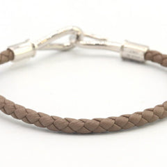 Hermes Hermès Jumbo H Etoupe Leather and Metal Bracelet for Men Women — Like New