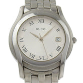Gucci 5500M Stainless Steel Watch, Silver, Quartz, Analog Display, Silver Dial, Women's Watch — Good